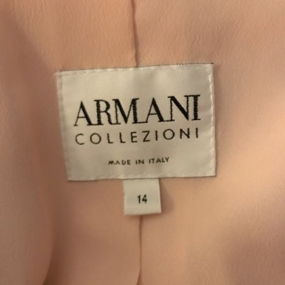 Armani Collezioni Italian Blush Peplum Skirt Suit Size 14 - Picture 10 of 16